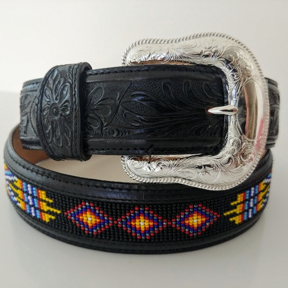 Justin Boots Accessories - Gorgeous Justin leather beaded belt